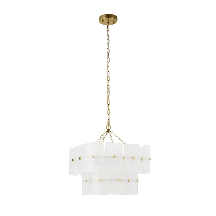 122773 Venice 4 Light Pendant Brass White