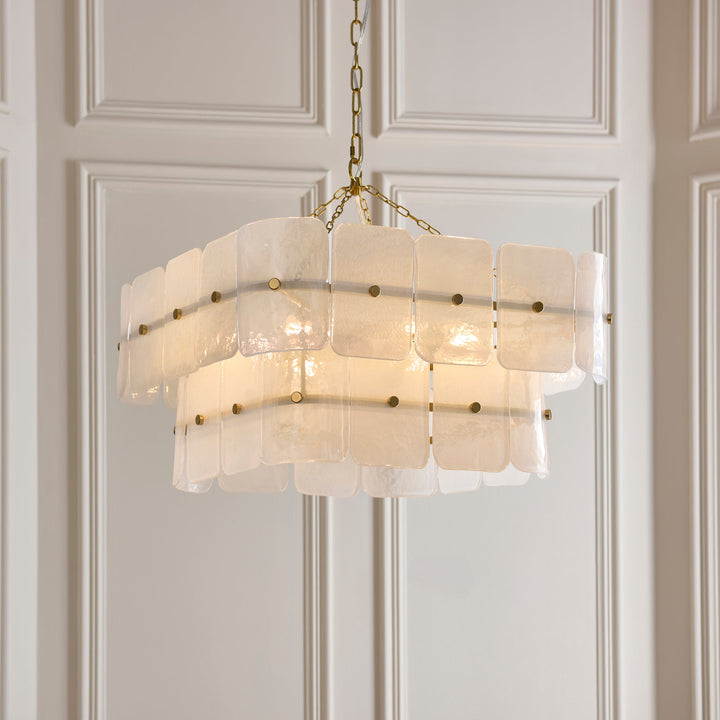 122774 Venice 6 Light Pendant Brass White