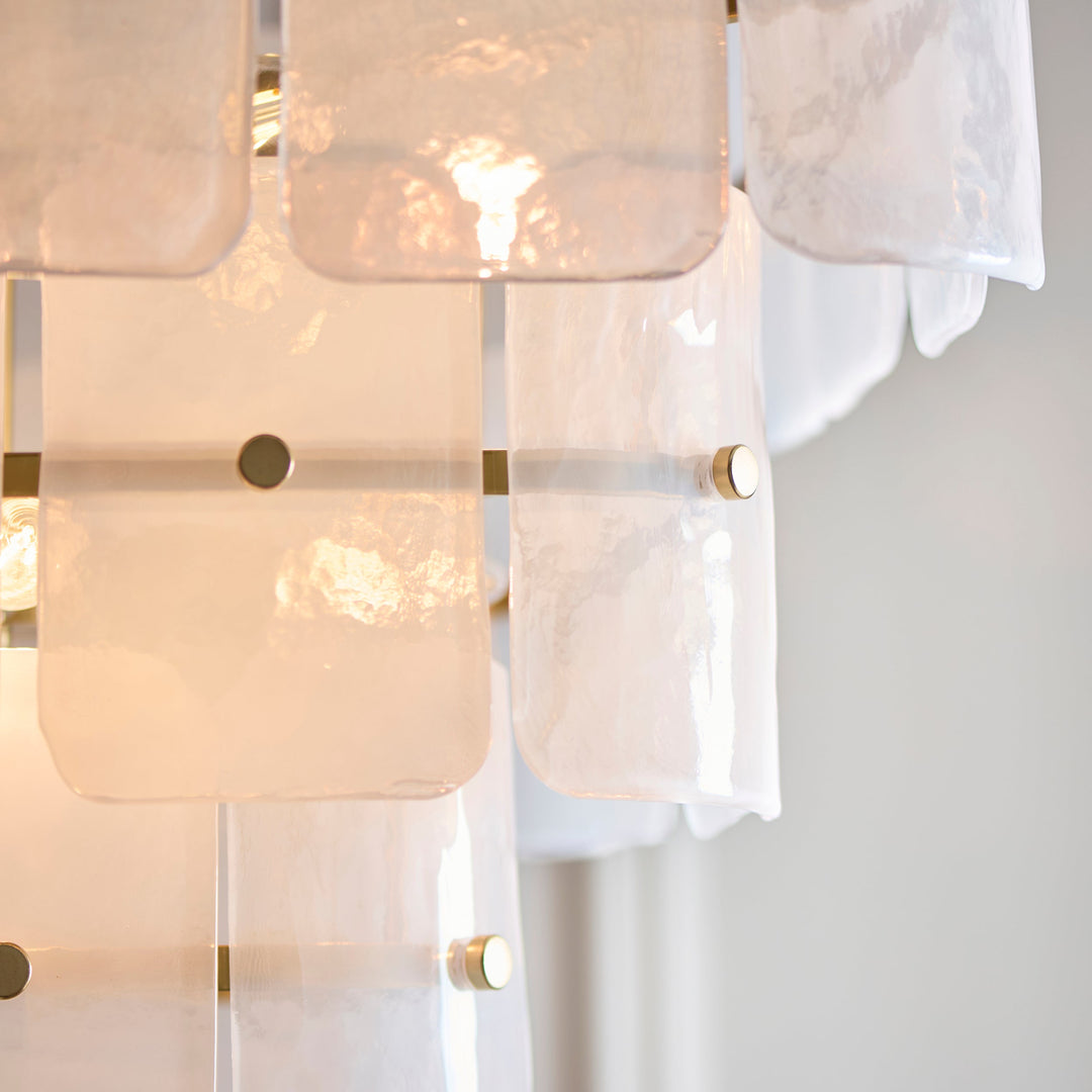 122775 Venice 10 Light Pendant Brass White