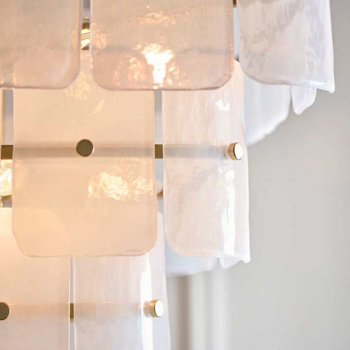 122775 Venice 10 Light Pendant Brass White