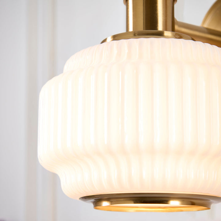 122784 Evora Wall Light Brass Opal