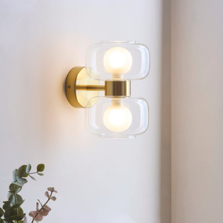 124803 Rossano 2 Light Wall Light Brass