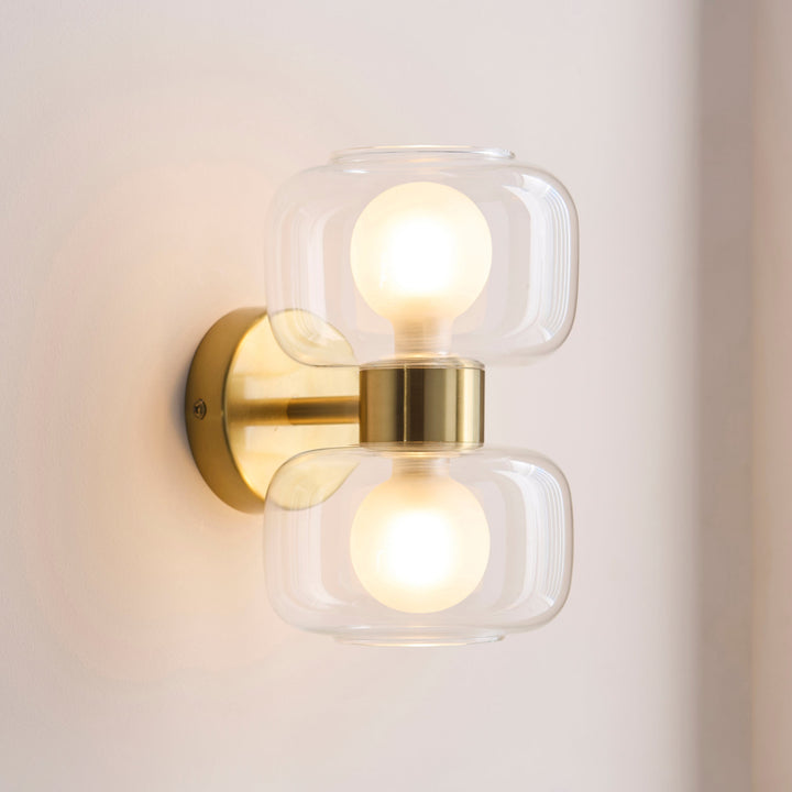 124803 Rossano 2 Light Wall Light Brass