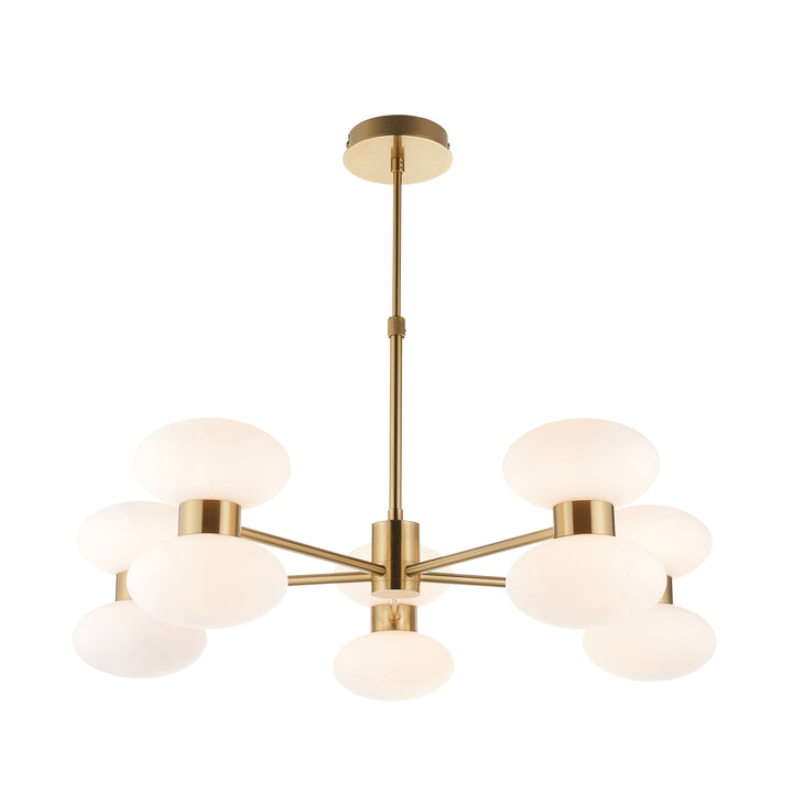 124814 Rossano 10 Light Pendant Brass White