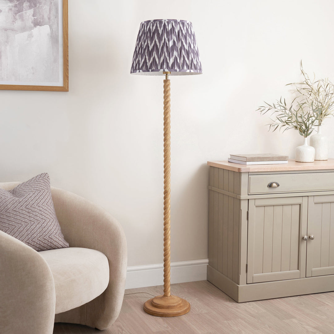 125401 Twist &amp; ZigZag 40cm Floor Lamp Wood Grey