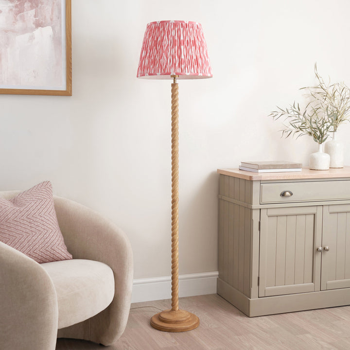 125402 Twist &amp; Ikat 40cm Floor Lamp Wood Pink