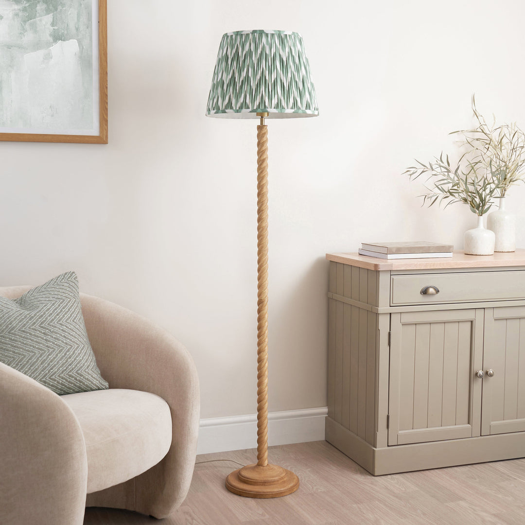 125403 Twist &amp; ZigZag 40cm Floor Lamp Wood Green