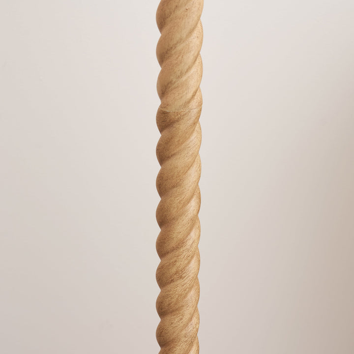 125404 Twist &amp; Leaf 40cm Floor Lamp Wood Green