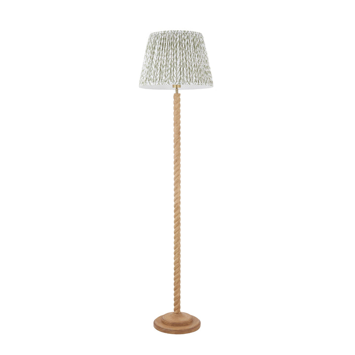 125404 Twist &amp; Leaf 40cm Floor Lamp Wood Green