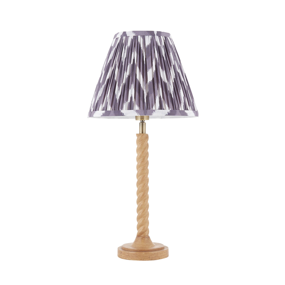125408 Twist &amp; Zigzag 25cm Table Lamp Wood Grey