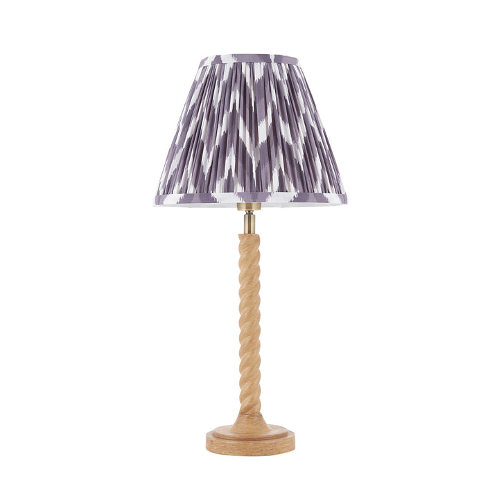 125408 Twist &amp; Zigzag 25cm Table Lamp Wood Grey