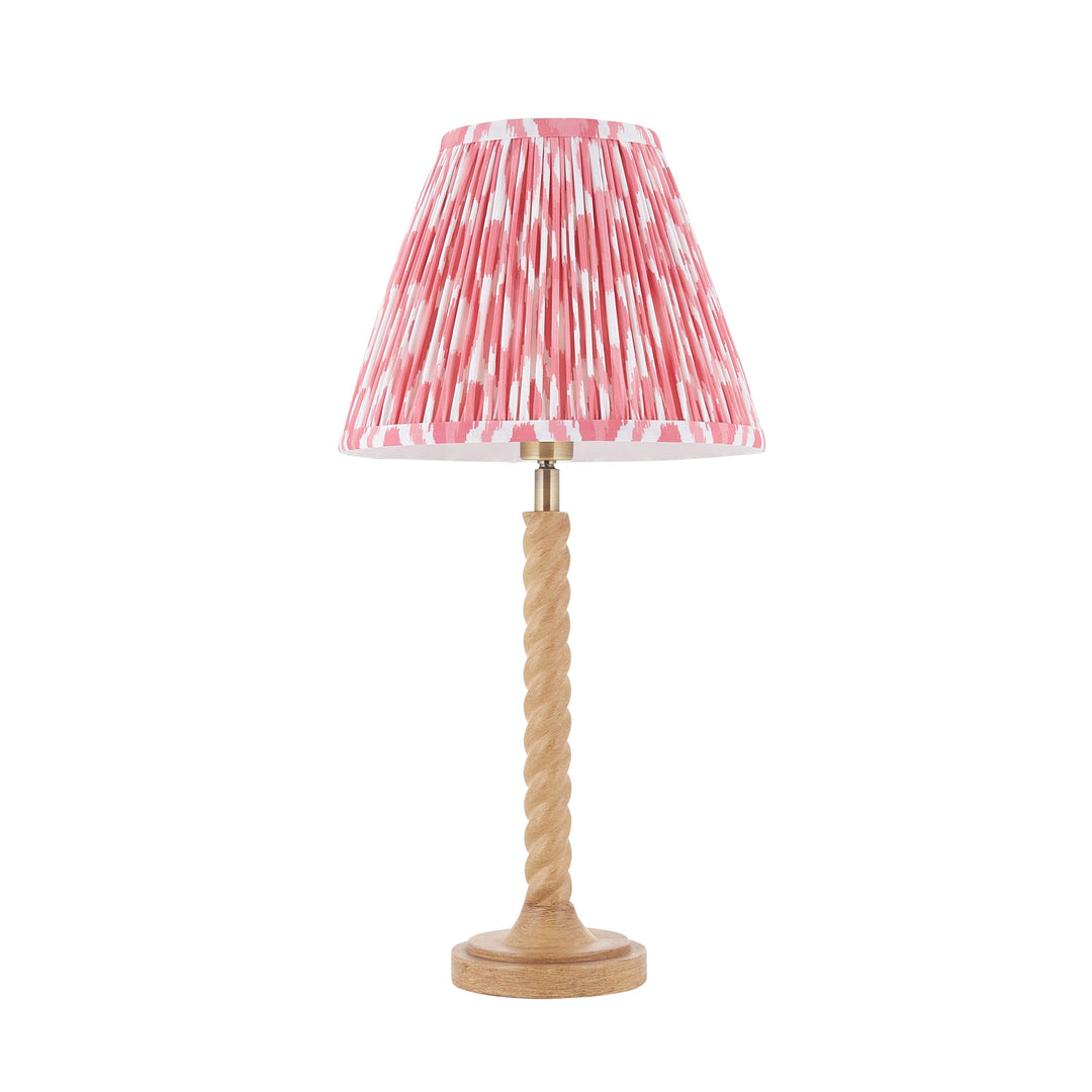 125409 Twist &amp; Ikat 25cm Table Lamp Wood Pink