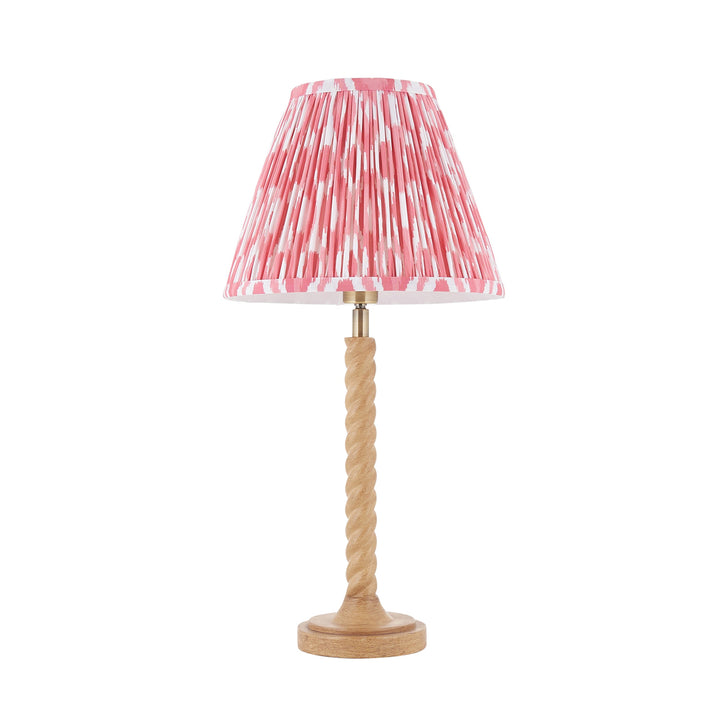 125409 Twist &amp; Ikat 25cm Table Lamp Wood Pink