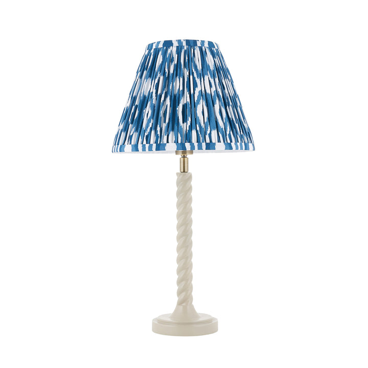 125413 Twist &amp; Ikat 25cm Table Lamp White Blue