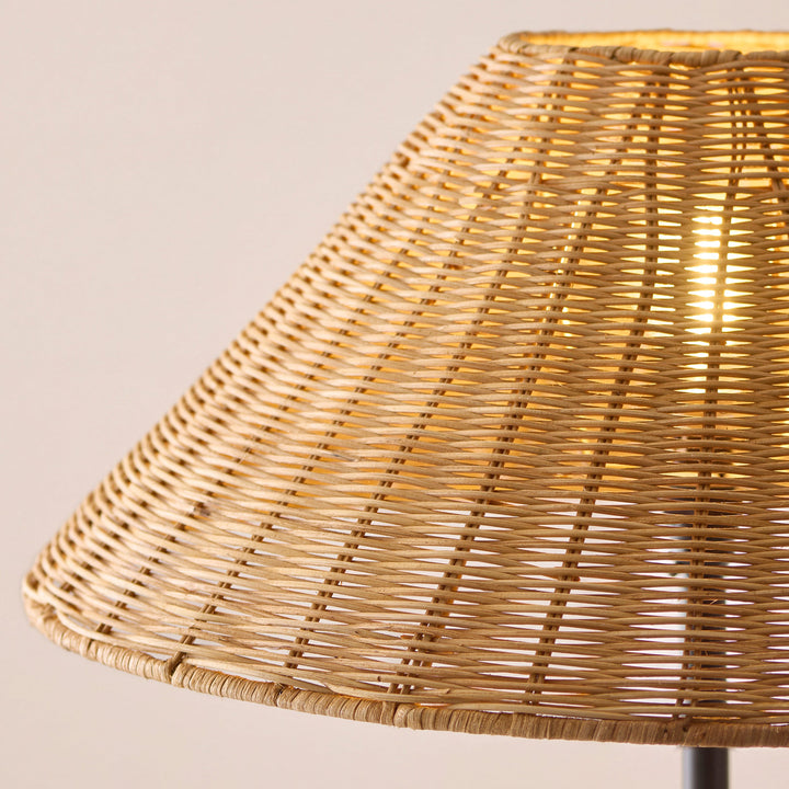 125417 Arlo &amp; Rattan 52cm Floor Lamp Black