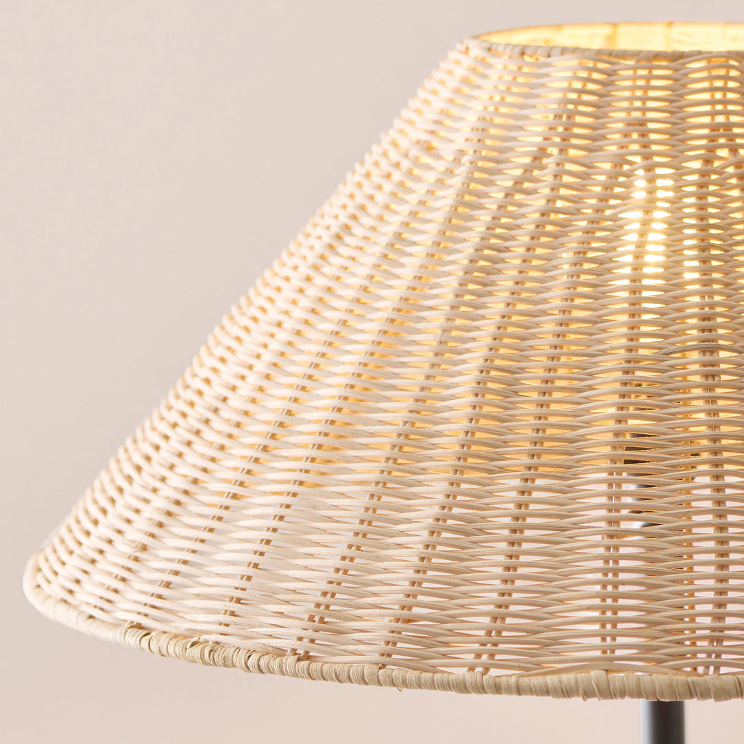 125418 Arlo &amp; Rattan 52cm Floor Lamp Black