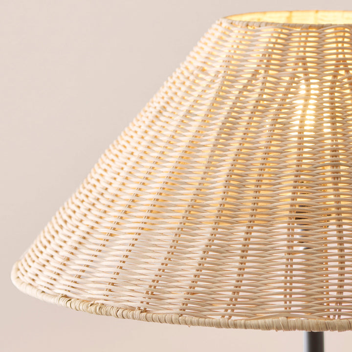125418 Arlo &amp; Rattan 52cm Floor Lamp Black