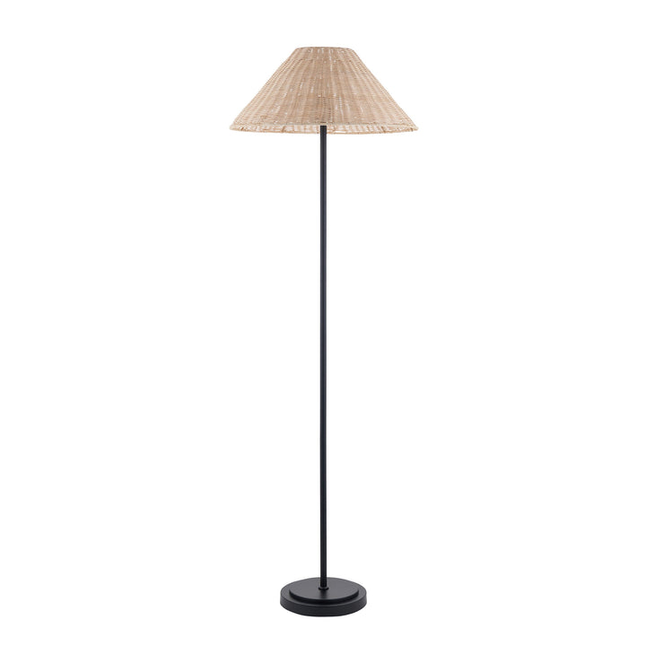 125418 Arlo &amp; Rattan 52cm Floor Lamp Black