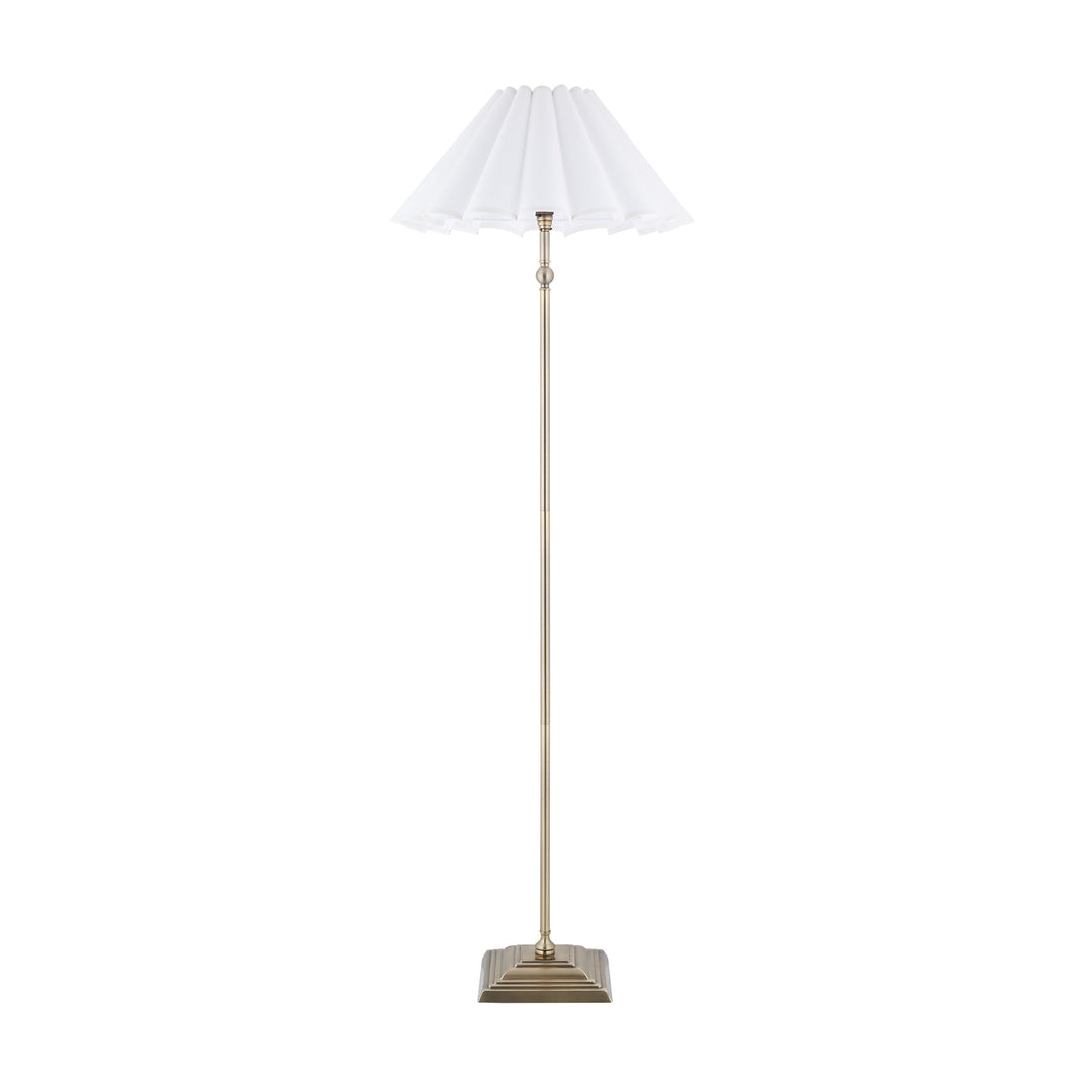 125429 Sylvie Floor Lamp Brass White