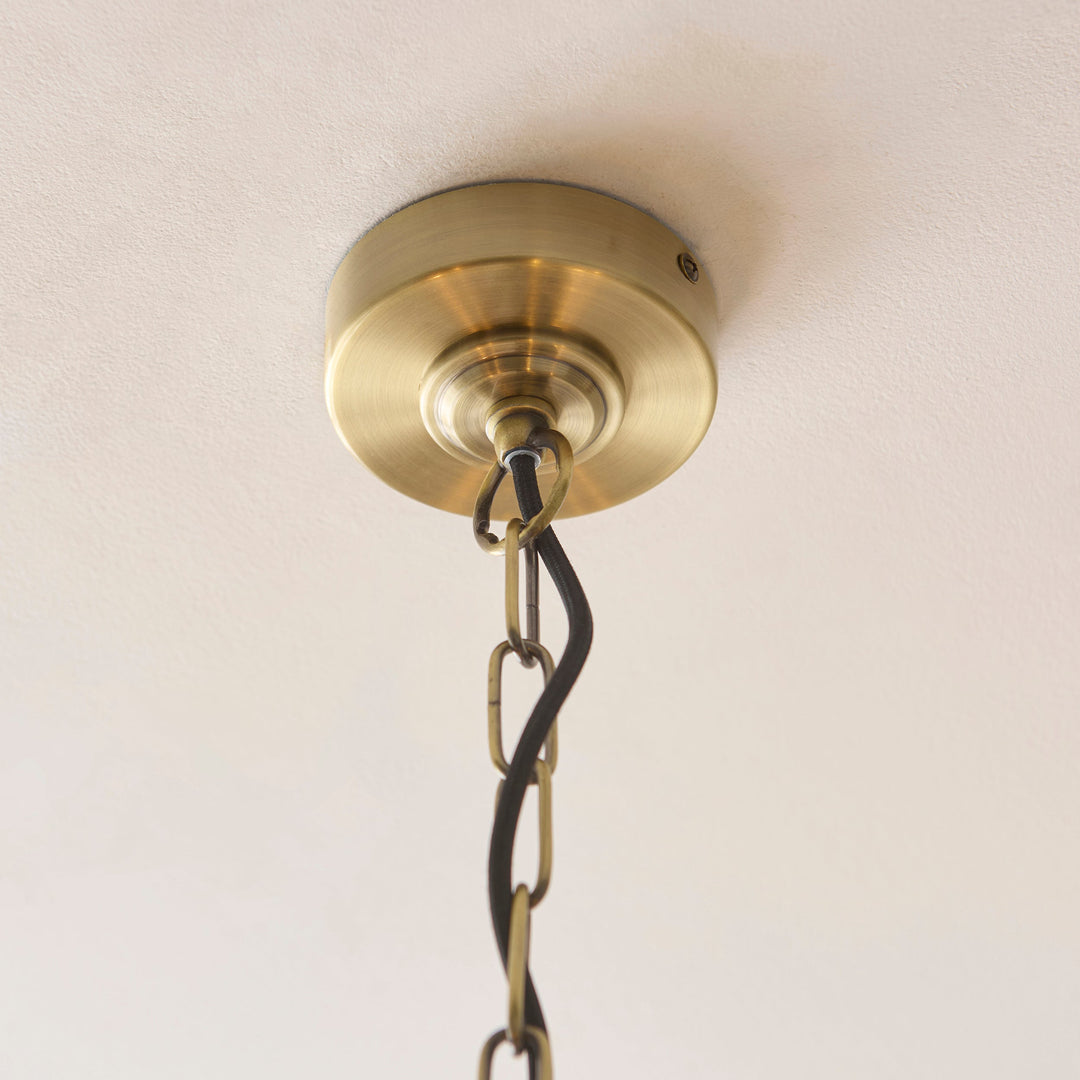 125431 Sylvie 5 Light Pendant Brass White