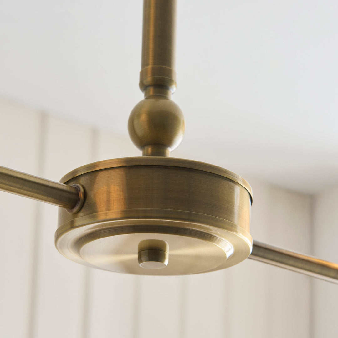 125433 Sylvie 2 Light Pendant Brass White