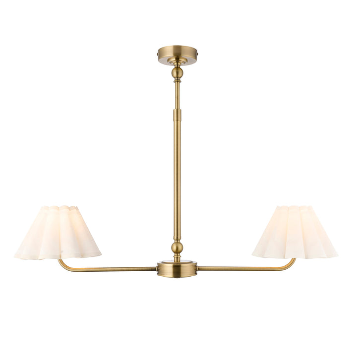 125433 Sylvie 2 Light Pendant Brass White
