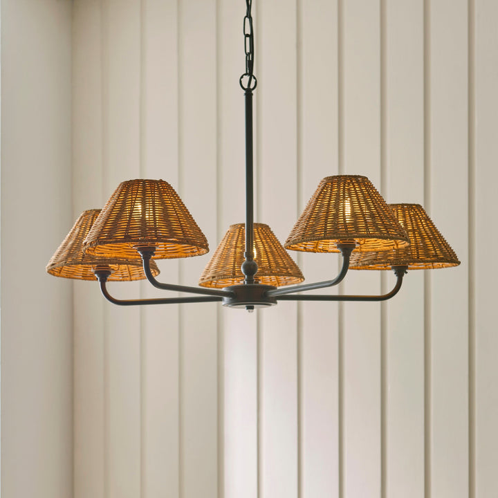 125445 Jericho 5 Light Pendant Black