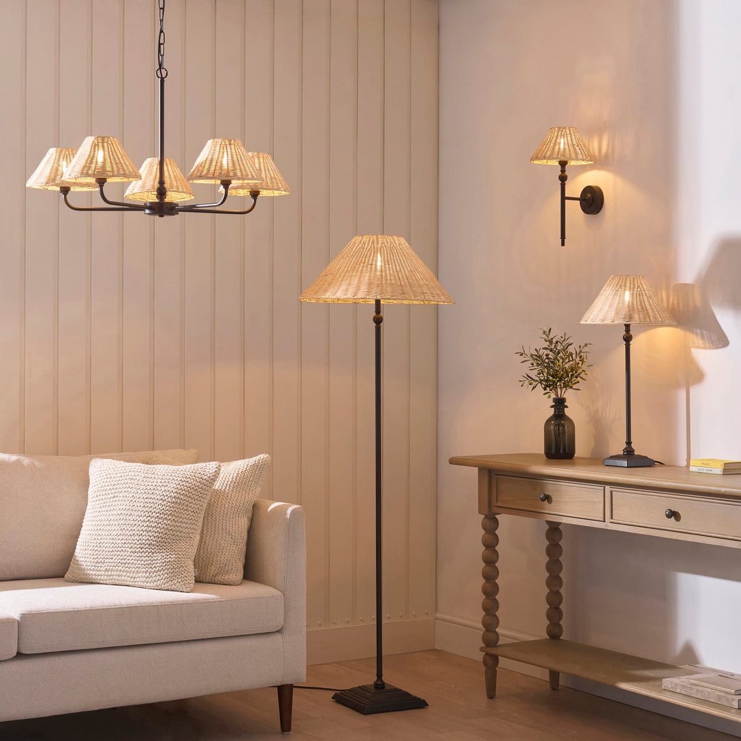 125455 Jericho 5 Light Pendant Black
