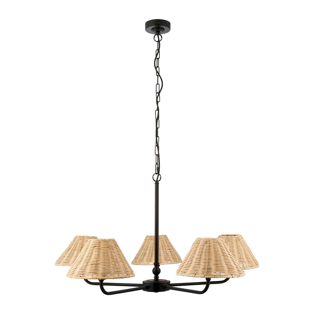 125455 Jericho 5 Light Pendant Black