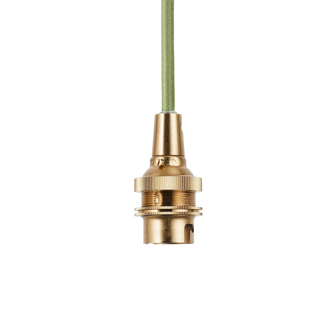 125460 Eltham &amp; Leaf 40cm Pendant Brass Green