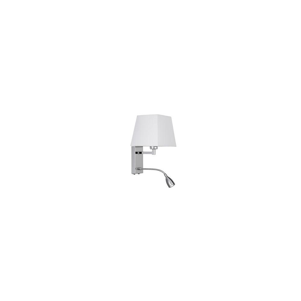 Searchlight 9719CC Adjustable Wall - 2 Light Wall Bracket LED Flexi Arm Chrome White Shade (SD)