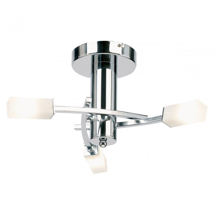 Endon 146-3CH Havana 3 Light Semi Flush Ceiling Light Chrome Plate &amp; Frosted Glass (S)