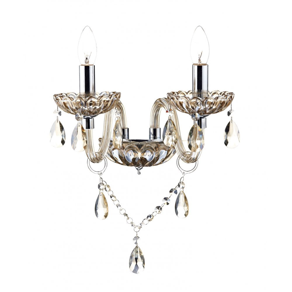 Dar RAP0906 Raphael Double Wall Bracket Champagne Crystal (S)