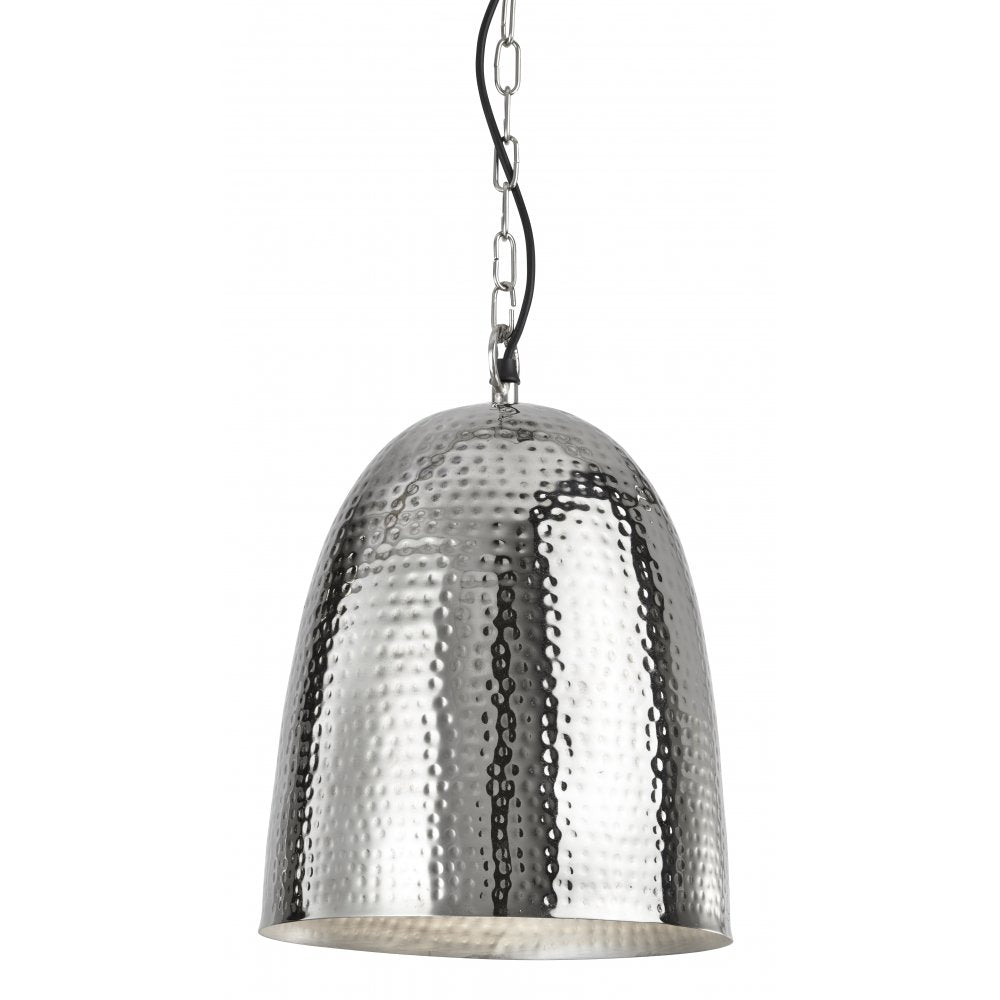 Searchlight 2093-26CC Shiny Nickel Bell Beaten Pendant (SD)