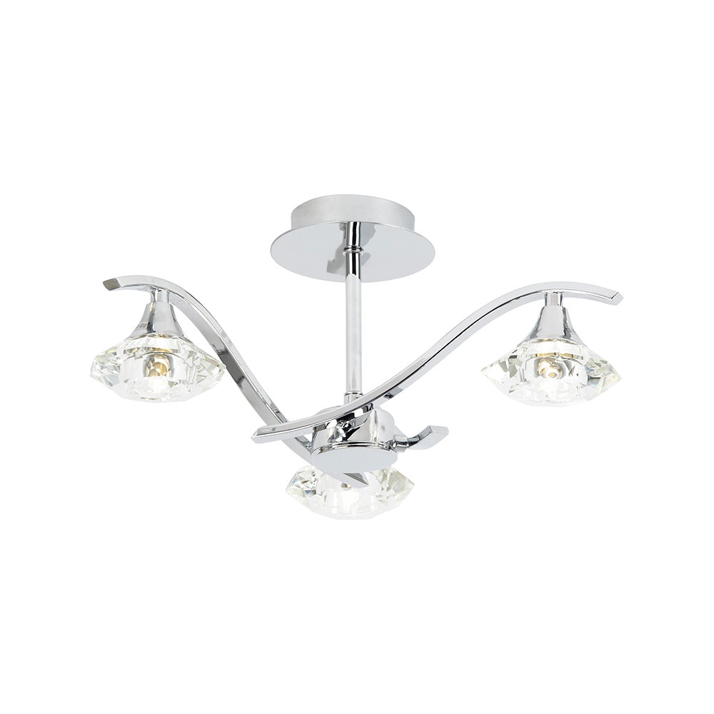 Endon LANGELLA-3CH 3 Light Ceiling Fitting In Chrome (S)