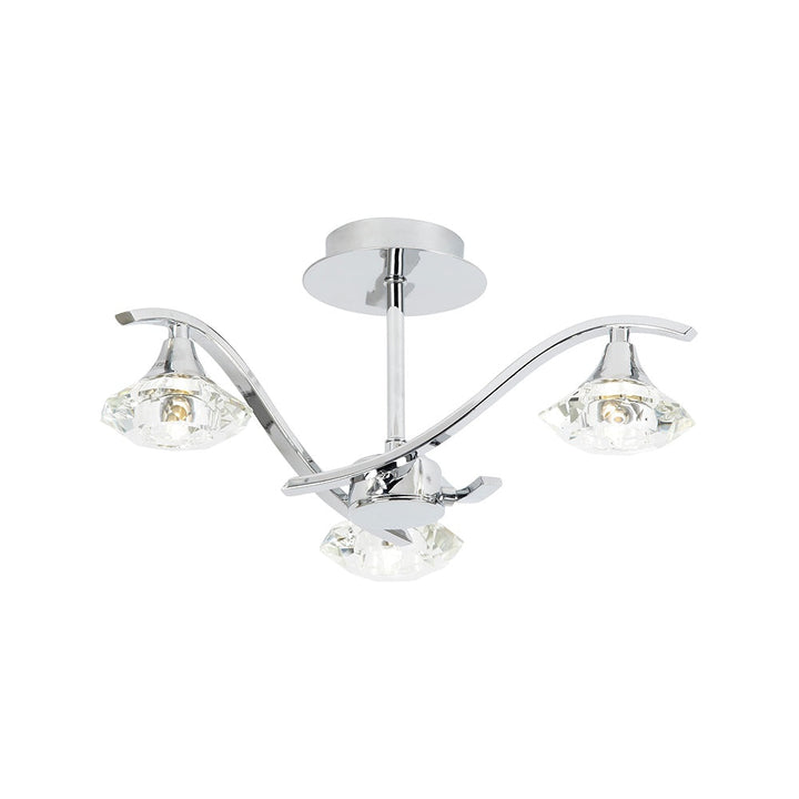 Endon LANGELLA-3CH 3 Light Ceiling Fitting In Chrome (S)