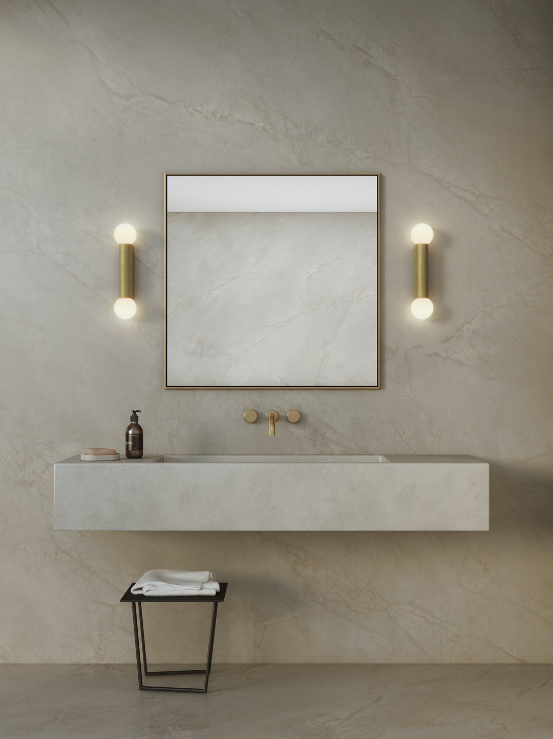 Astro 1459013 Ortona Bathroom Twin Wall Light Matt Brushed Brass
