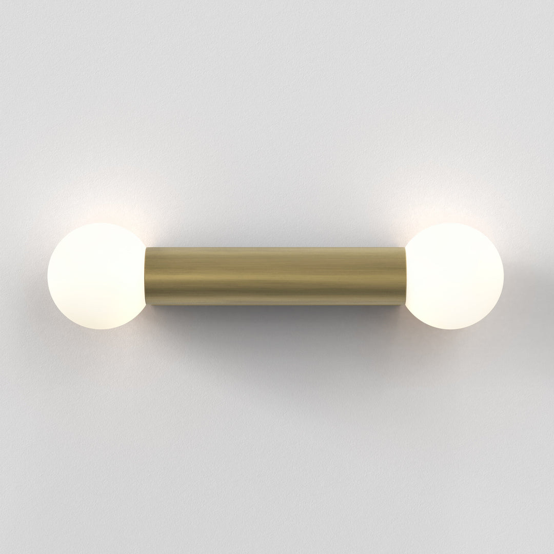 Astro 1459013 Ortona Bathroom Twin Wall Light Matt Brushed Brass