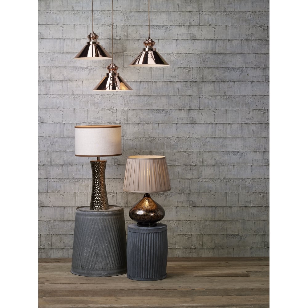 Dar DAU0164 Dauphine 1 Light Pendant Copper (SD)