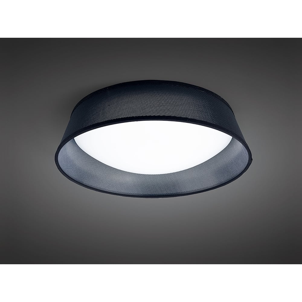 Mantra M4965 Nordica Flush Ceiling 21W LED 45CM Black White Acrylic Black Shade (S)