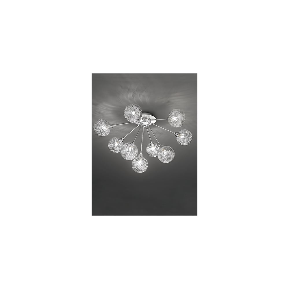 Franklite FL2329/9 Protea 9 Light Ceiling Flush Chrome (SD)