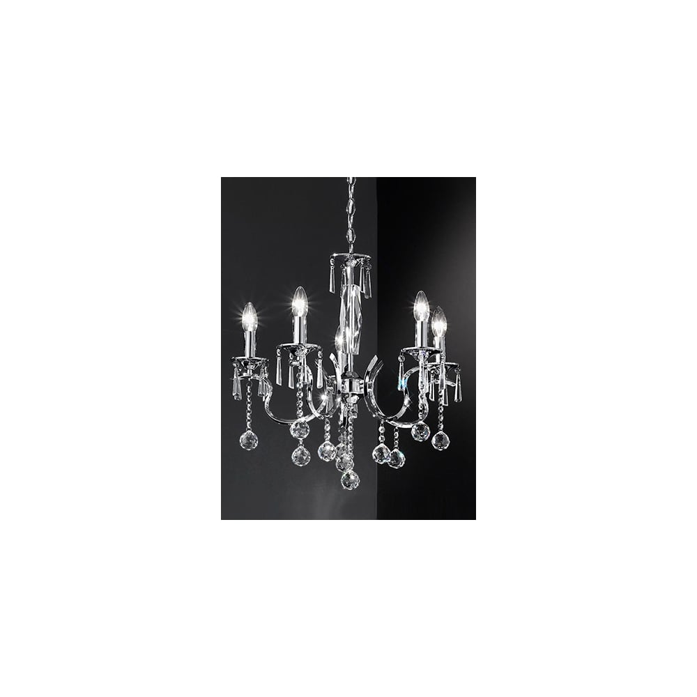 Franklite FL2155/5 Taffeta 5 Light Pendant Chrome (SD)