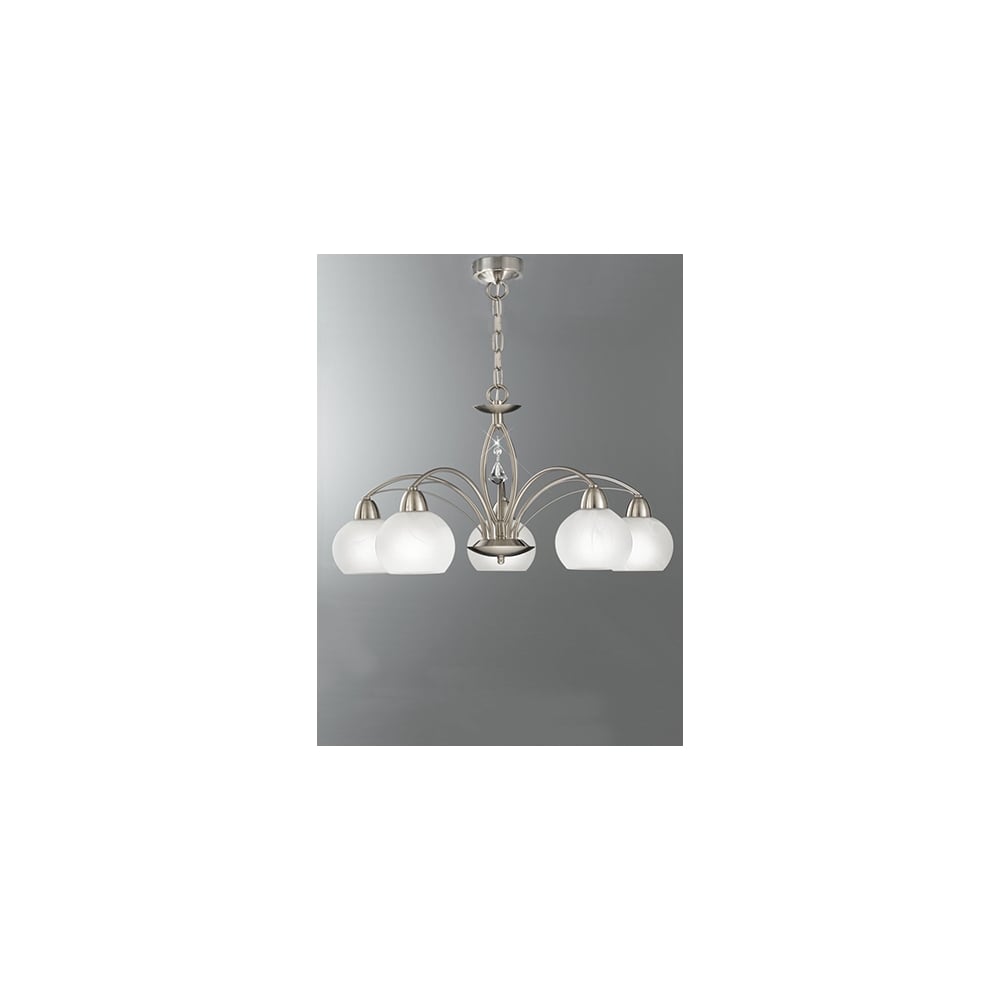 Franklite FL2277/5 Thea 5 Light Pendant / Flush Conversion Satin Nickel (S)