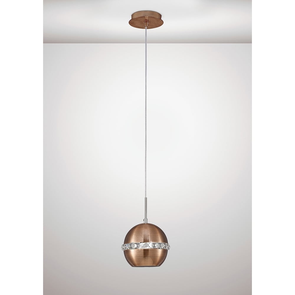 Diyas Diyas IL31610 Andrea Single Pendant Satin Copper/Crystal (S)