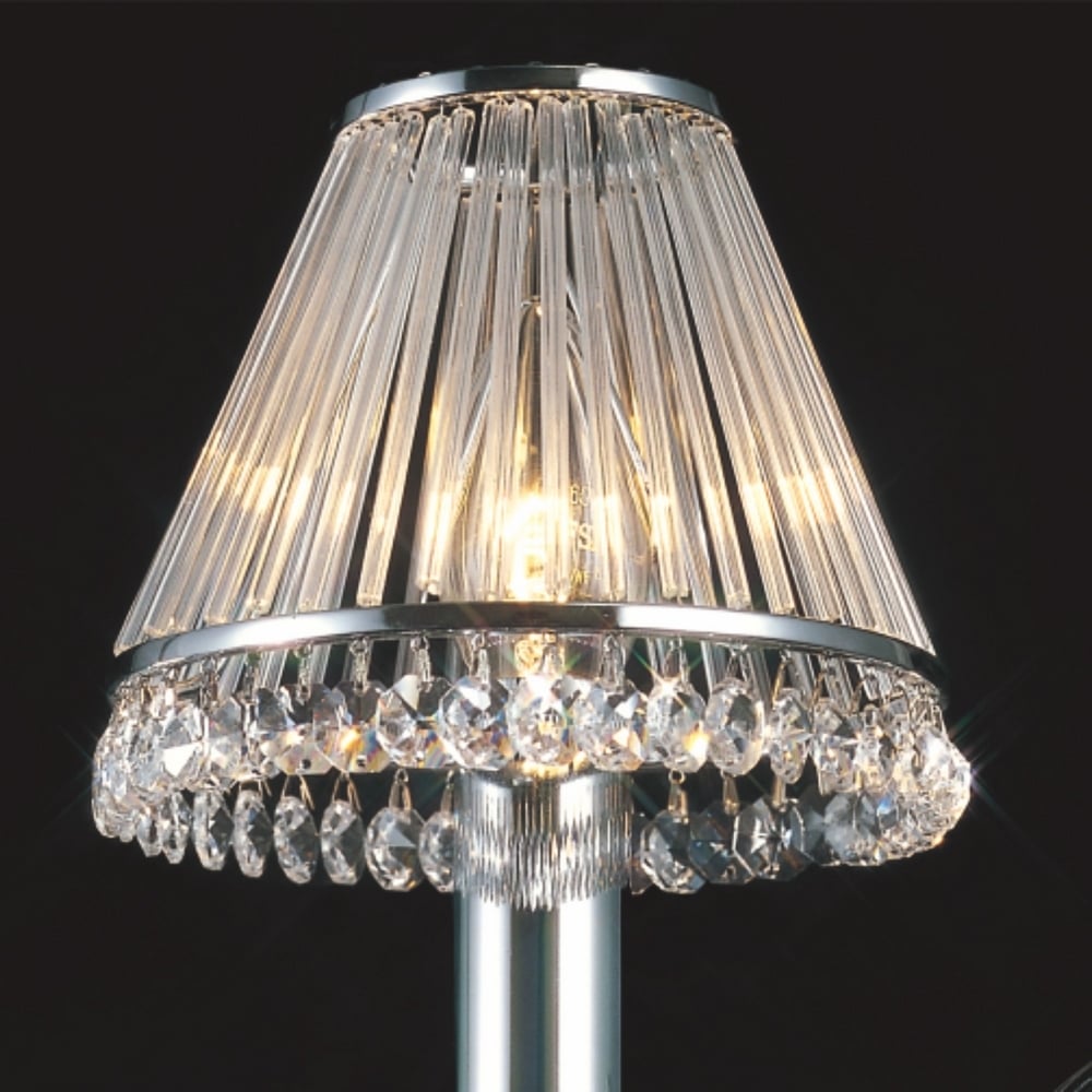 Diyas IL30100 Crystal Clip On Shade Chrome Frame/clear Glass (S)