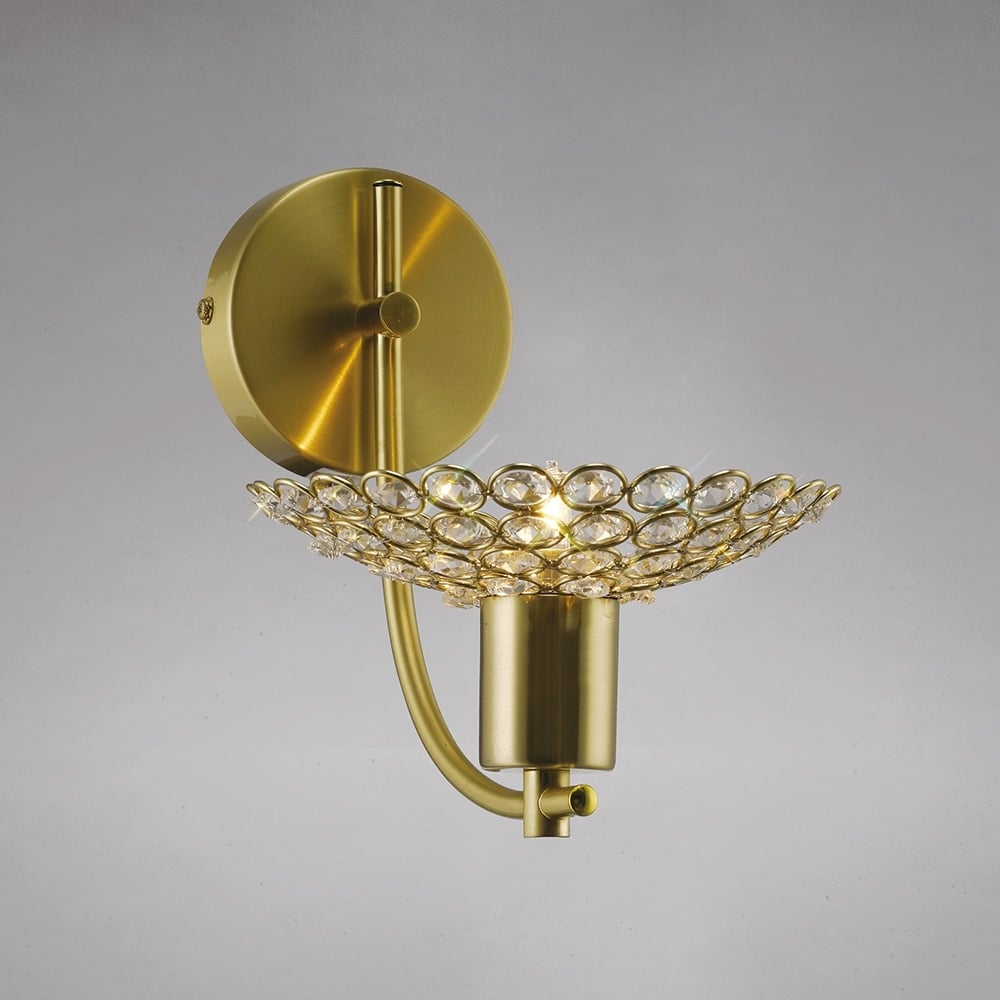 Diyas IL20600 Ellen Wall Lamp Satin Brass/crystal (S)