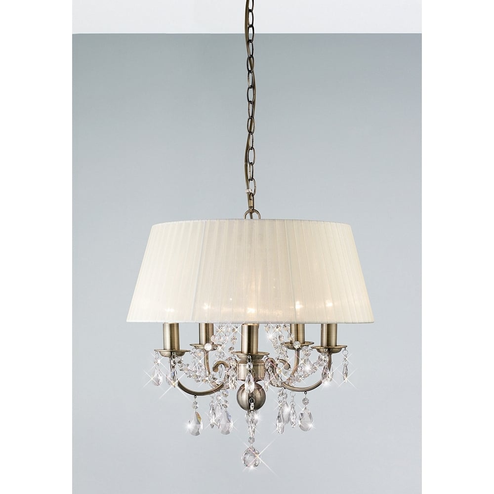 Diyas IL30048 Olivia Pendant Ivory Cream Shade (S)