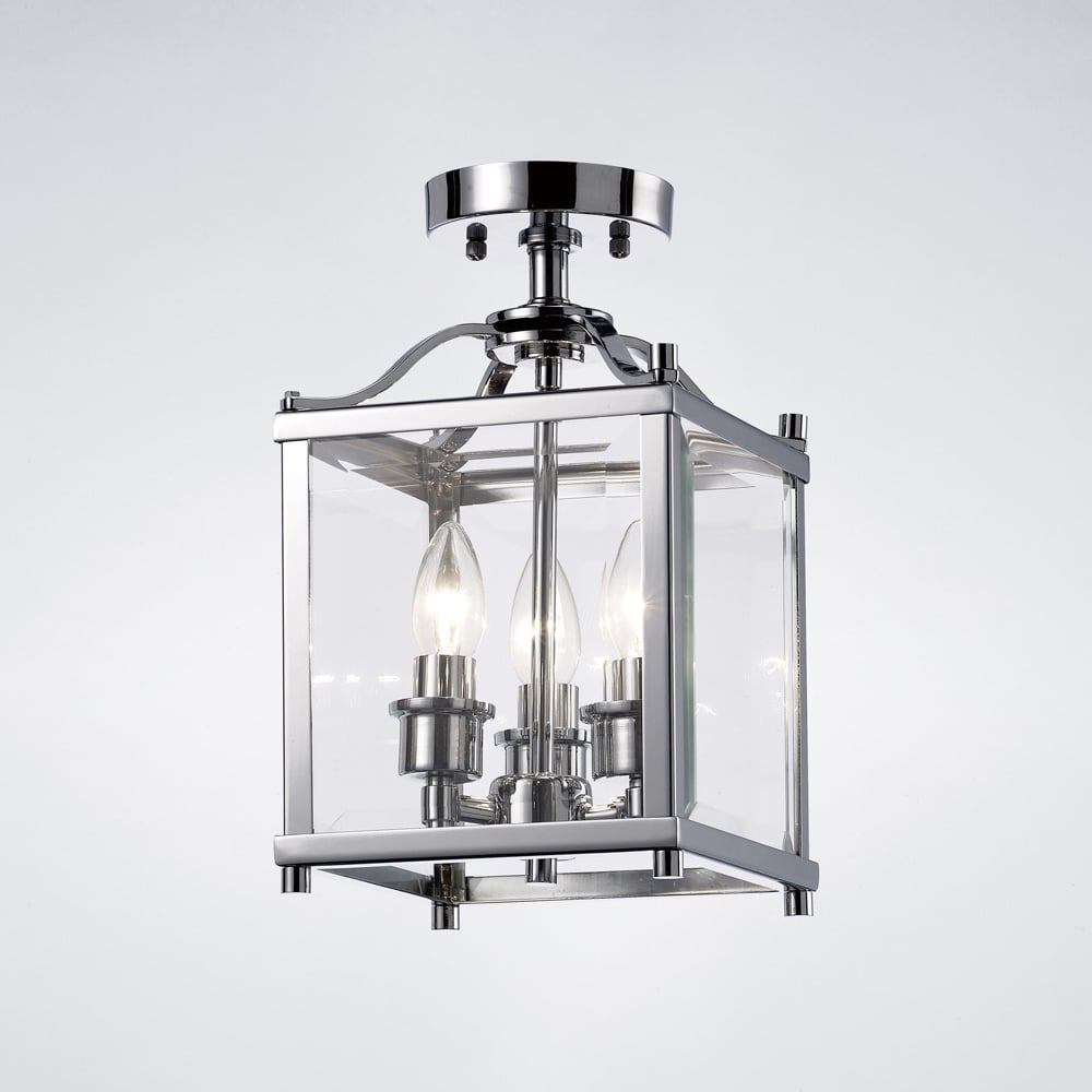Diyas IL31100 Aston Semi Ceiling Polished Chrome/glass (S)