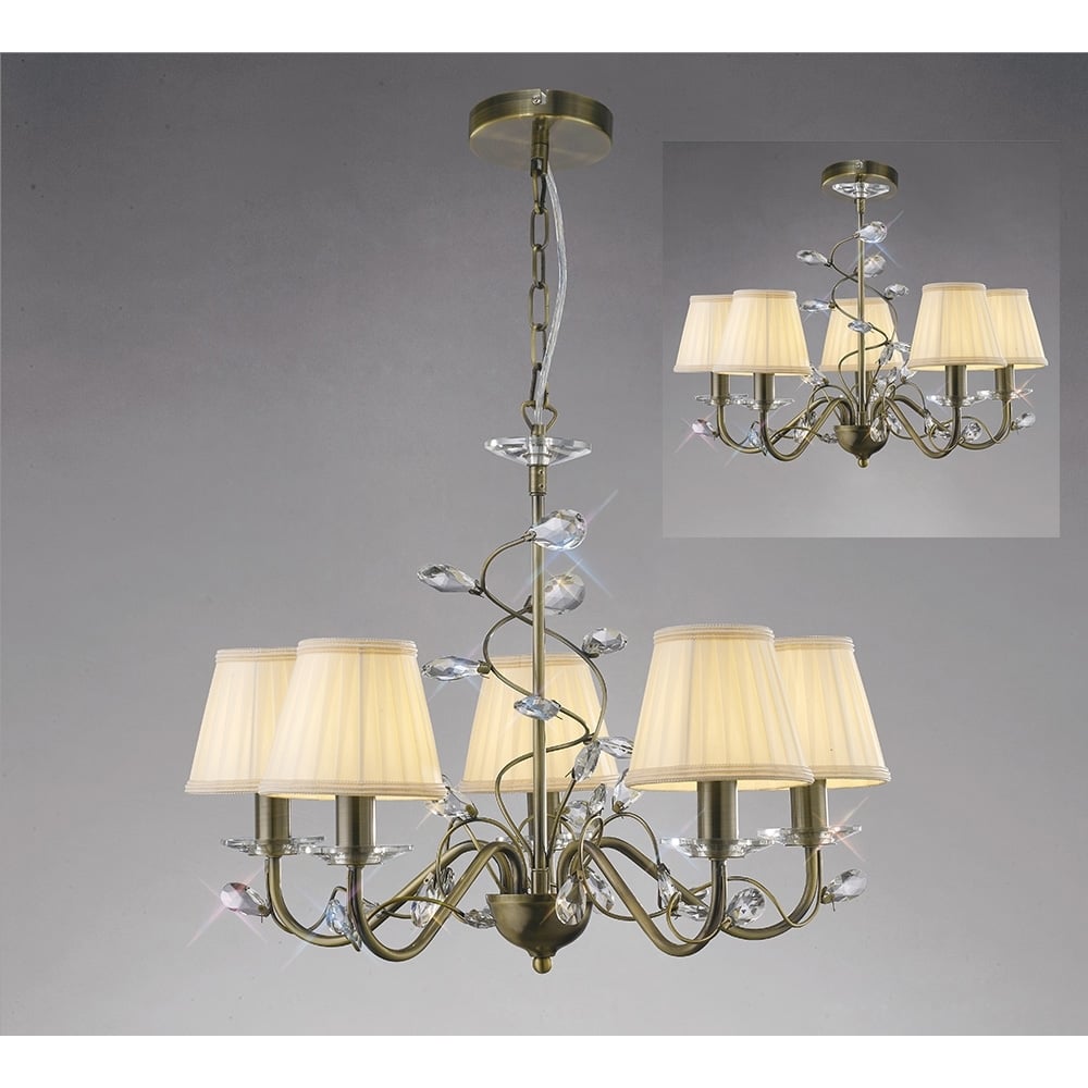Diyas IL31225 Willow Pendant Antique Brass/crystal (S)