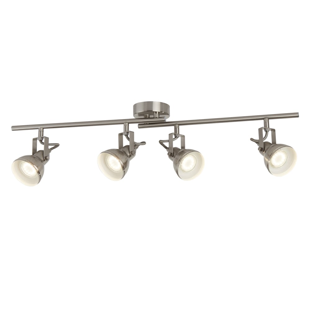 Searchlight 1544SS Focus - 4 Light Satin Silver Industrial Spotlight Split-bar (S)